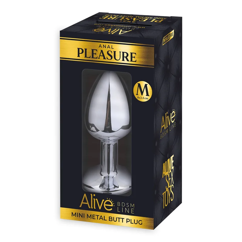 Металлическая анальная пробка с кристаллом Alive Mini Metal Butt Plug Pink M Металлическая анальная пробка с кристаллом Alive Mini Metal Butt Plug Pink M
